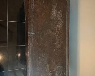 Antique Oak Six-Plank Coffer with Trestle Base