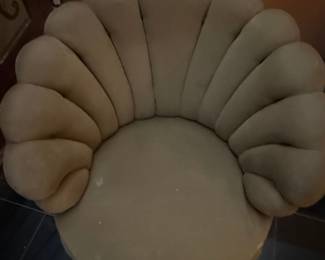 Hollywood Regency Scallop Back Accent Chair