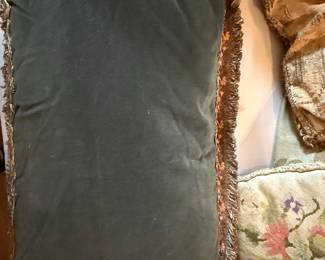 Vintage Floral Tapestry Pillow with Velvet Back