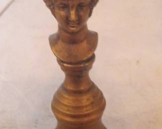 Antique Solid Bronze Bust Figurine