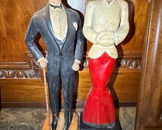 Pair of "Le Chat Noir" Art Deco Advertising Figures