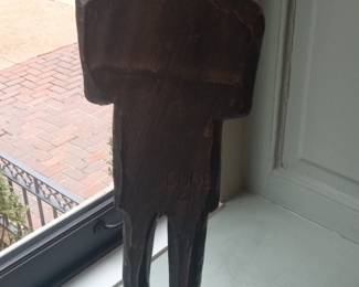 Carved Folk Art Wooden Figure signed "DUBE 