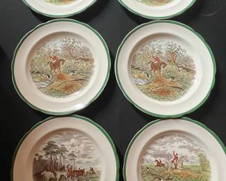 Spode "The Hunt" and "The Death" Series Plates by J.F. Herring Sr.