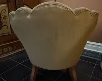 Hollywood Regency Scallop Back Accent Chair