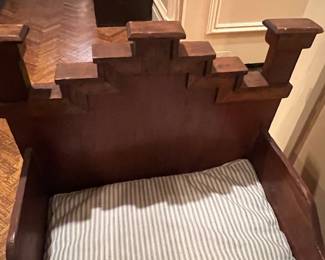 Victorian Eastlake Style Wooden Doll Bed