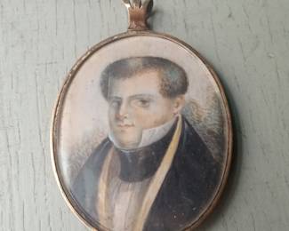 19th Century Miniature Portrait Pendant
