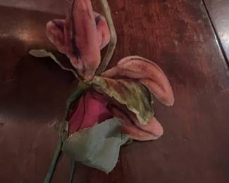 Victorian Velvet and Silk Rose Corsage/Boutonniere