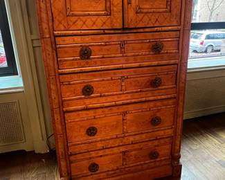 Faux Bamboo Decorated Chest of Drawers