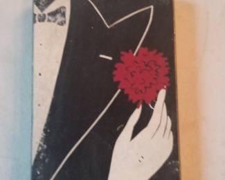 Vintage Art Deco Compact Case with Hand and Flower Motif