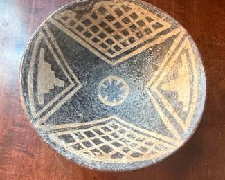 Mimbres Black-on-White Pottery Bowl