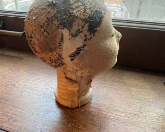 Antique French Papier-Mâché Milliner's Head (Marotte)