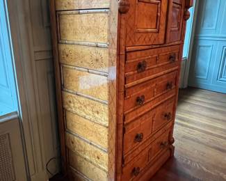 Faux Bamboo Decorated Chest of Drawers