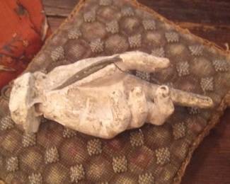 Carved Wooden Hand Figurine, Pointing Gesture