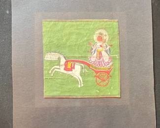 Indian Miniature Painting of Surya in a Chariot
