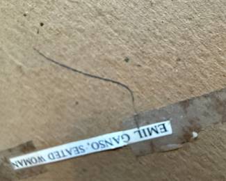 Emil Ganso Seated Woman Charcoal Drawing