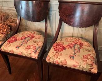 Pair of Biedermeier Mahogany Side Chairs