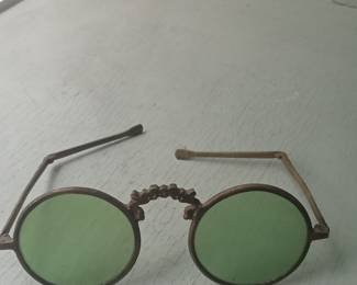 Vintage Wax Head Figurine with Felt Hat and Spectacles