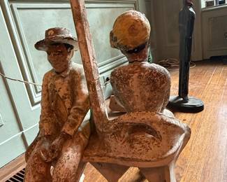 Figural Seated Group Sculpture