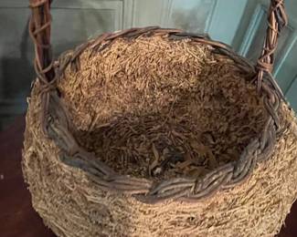 Woven Twig and Vine Basket with Handle