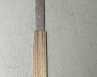 Vintage German Silver-Plated Letter Opener with Geometric Engraving