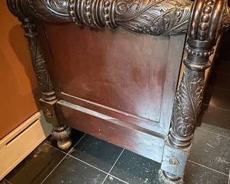 Victorian Carved Mahogany Empire Style Daybed