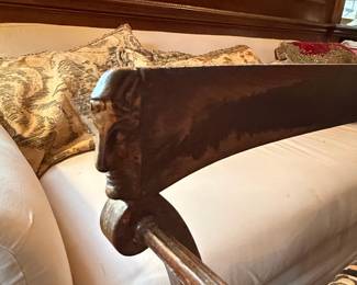 Pair of Regency Mahogany Armchairs with Animal Heads