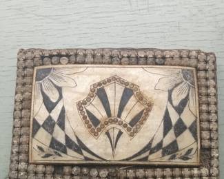 Antique Beaded Card Case with Fan Motif