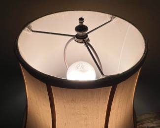 Victorian "Gone With The Wind" Style Pink Opaline Glass Lamp with Horse Motif