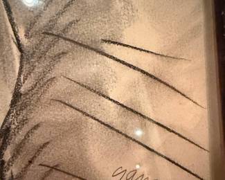 Emil Ganso "Seated Woman" Charcoal Drawing