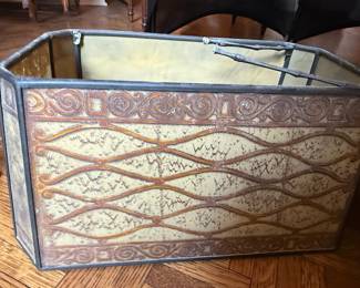 Art Nouveau Style Table Lamp with Paneled Shade