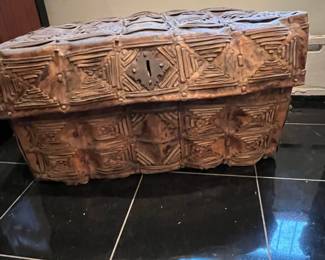 Antique Embossed Metal Trunk