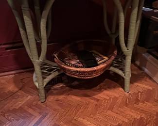 Vintage Wicker Side Table