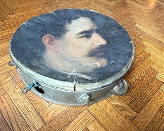 Victorian Era Tambourine with Portrait