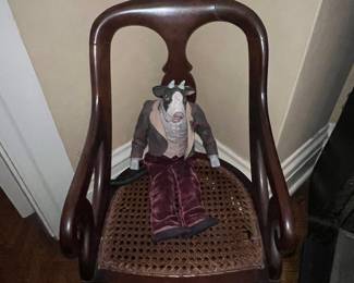 Regency Style Cane Seat Armchair