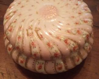Victorian Pink Casket Box with Floral Enamel and Swirl Pattern
