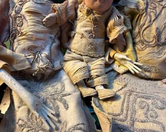 Antique Chinese Opera Dolls on Bench