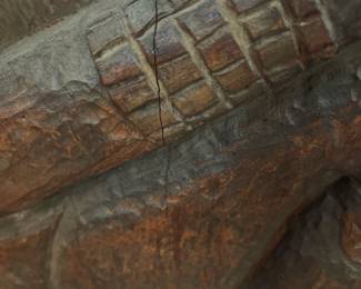 Carved Wooden Figural Stool/Seat