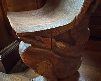 Carved Wooden Figure Stool, possibly Baule