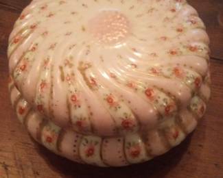 Victorian Art Glass "Mary Gregory" Style Trinket Box