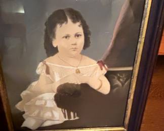 Victorian Era Oil Painting of a Young Girl