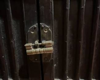 Antique Chinese Rosewood Cabinet with Lock and Reeding