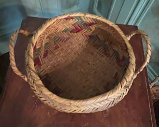Antique Choctaw River Cane Basket with Handles