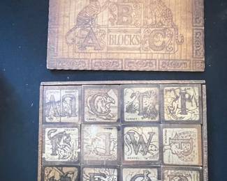 Burnt Wood Zoo ABC Blocks