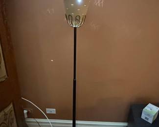 Mid-Century Modern Floor Lamp with Perforated Shade