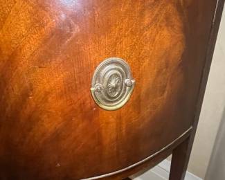 Antique Flame Mahogany Demilune Sideboard