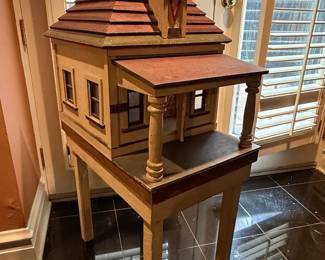 Vintage Wooden Dollhouse with Porch