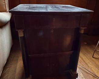 Empire Style Mahogany Side Cabinet with Drawer and Cabinet Door