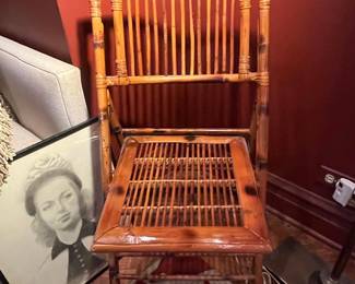 Vintage Tortoiseshell Bamboo Folding Chair