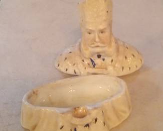 Antique Staffordshire "King" Figural  Trinket box