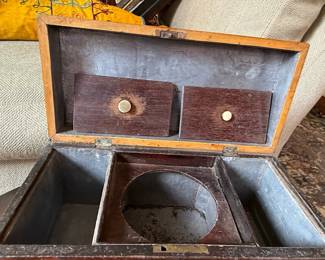 Victorian Wooden Tea Caddy with Metal Liner